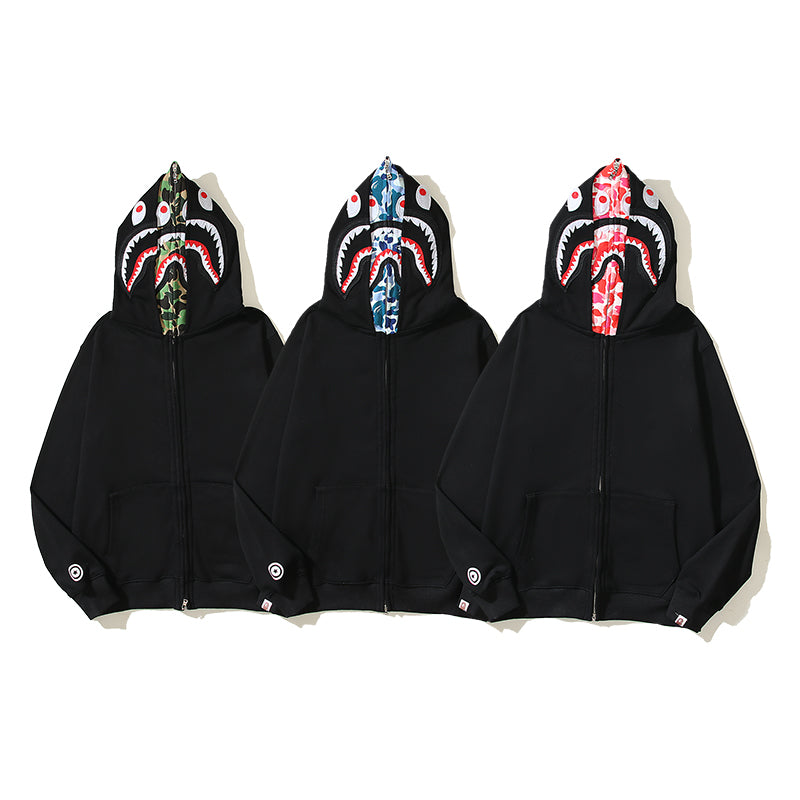 Designer Shark Full Zip Up Unisex Y2K Style Streetwear Made with High-Quality Material