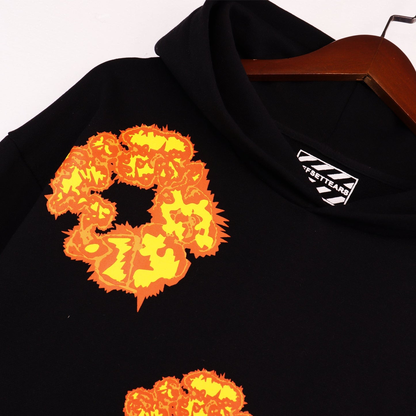 Denim Tears Cotton Wreath Bright Orange Pattern Offset Hoodie