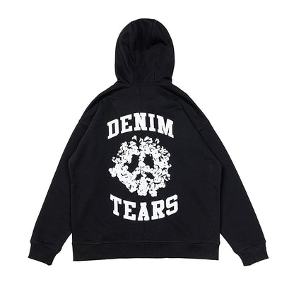 Denim Tears University Zip Up Hoodie Black
