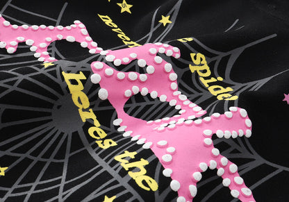 Sp5der P*nk Black Hoodie/Pants (2-Piece)