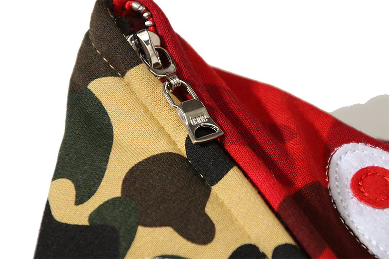 Split Color Designer Shark Full Zip Up Unisex Hoodie Y2K Style Streetwear - High-Quality Material - Menswear, Sweaters