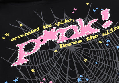Sp5der P*nk Black Hoodie/Pants (2-Piece)