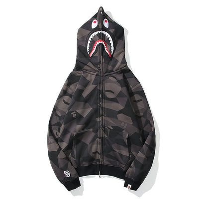Geometric Designer Shark Full Zip Up Unisex Y2K Style Streetwear Crafted with High-Quality Material