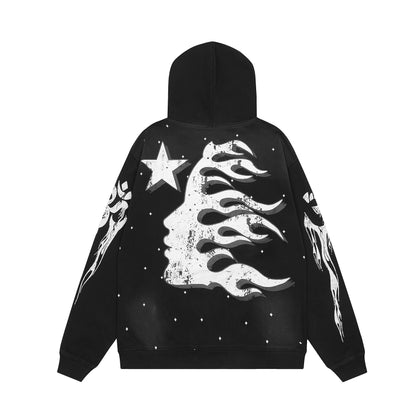 Hellstar Black Dotted Unisex Pullover Hoodie – Elevate Your Casual Look with Effortless Comfort