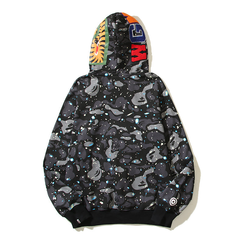 Galaxy Designer Shark Full Zip Up Unisex Y2K Style Streetwear Made with High-Quality Material