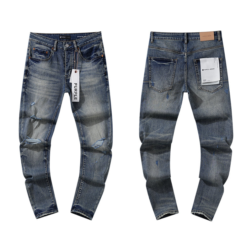 Purple Brand Men's Destroyed Blue Jeans #15