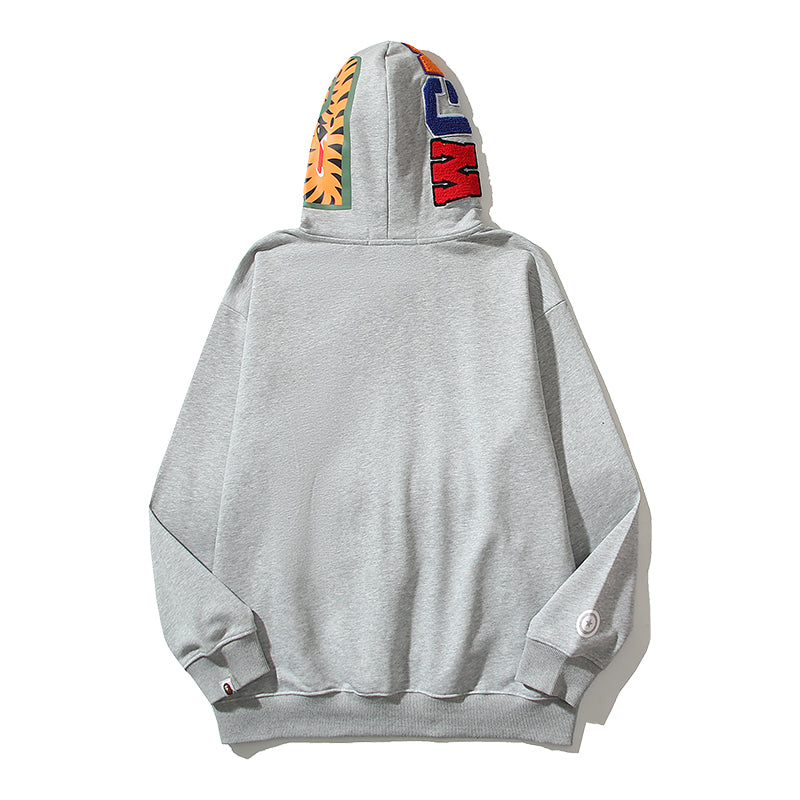 Solid Color Designer Shark Pullover Hoodie – Y2K Style Streetwear Made with High-Quality Material