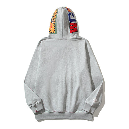 Solid Color Designer Shark Pullover Hoodie – Y2K Style Streetwear Made with High-Quality Material