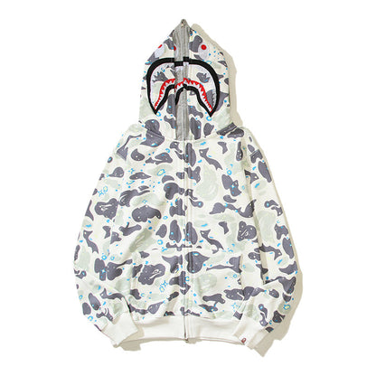 Galaxy Designer Shark Full Zip Up Unisex Y2K Style Streetwear Made with High-Quality Material