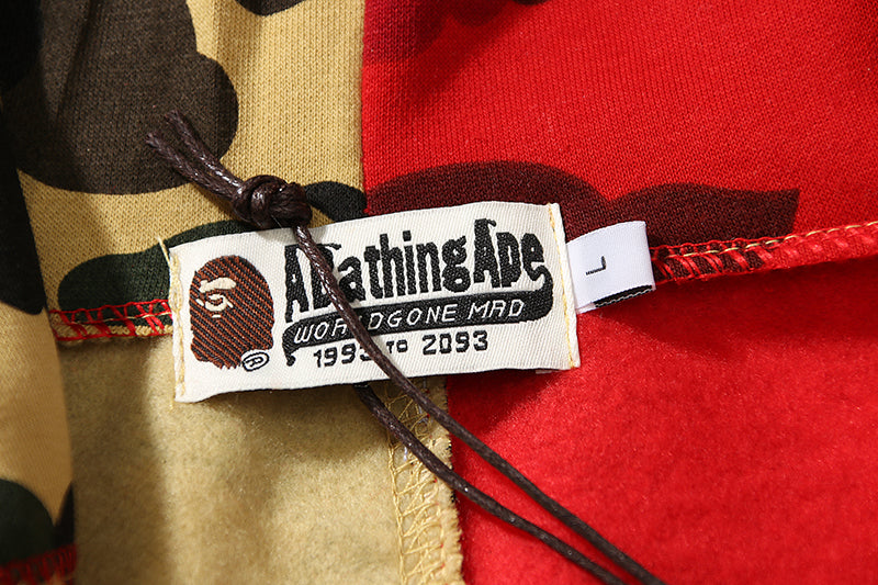 Split Color Designer Shark Full Zip Up Unisex Hoodie Y2K Style Streetwear - High-Quality Material - Menswear, Sweaters