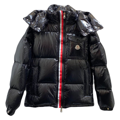 Moncler Men's Black Puffer Jacket with Red Stripes - Stylish Insulated Outerwear for Winter