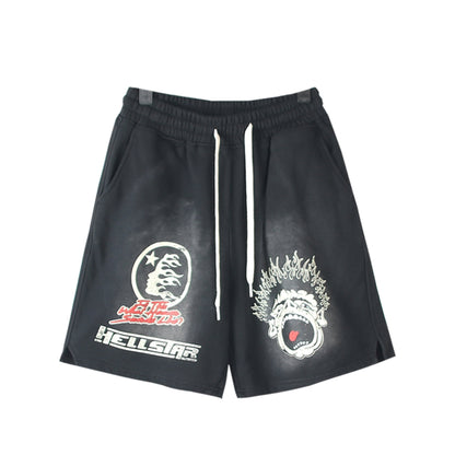 Hellstar Records Faded Black Shorts