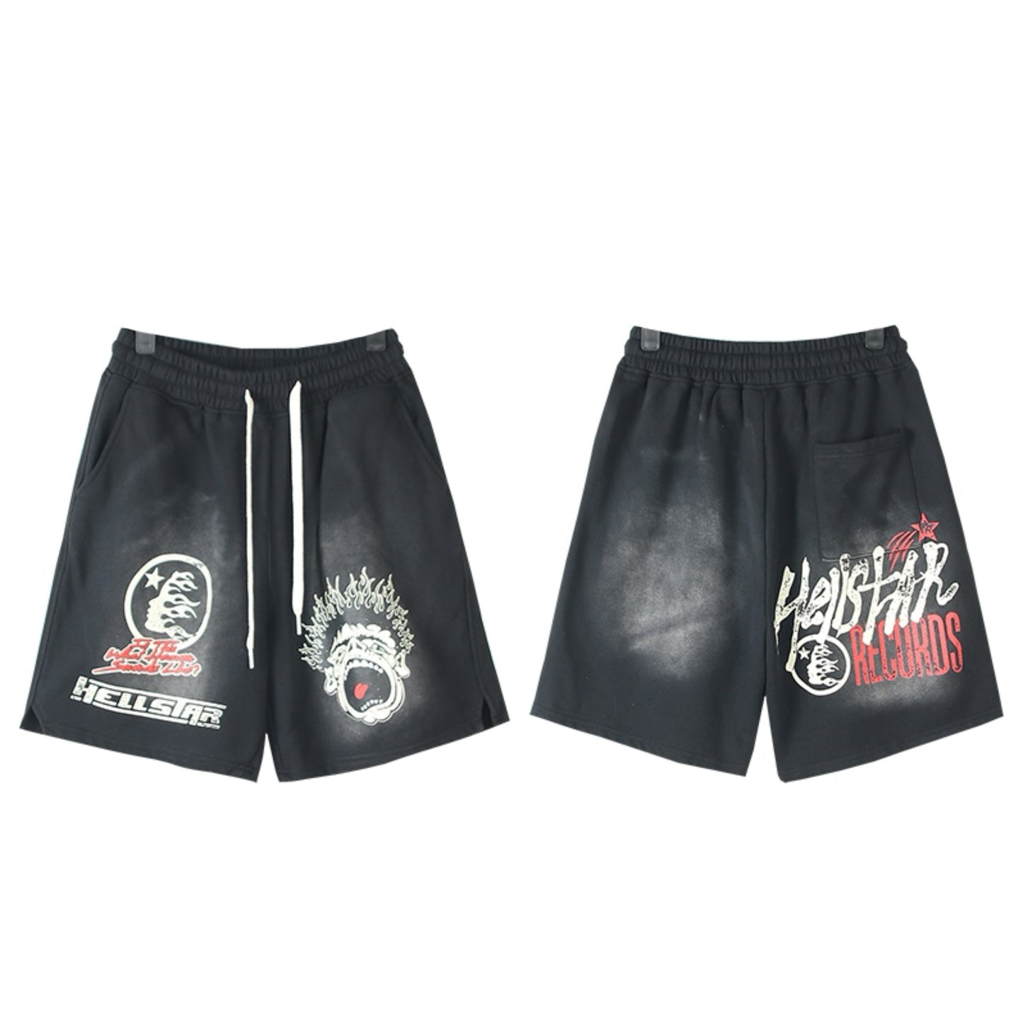 Hellstar Records Faded Black Shorts