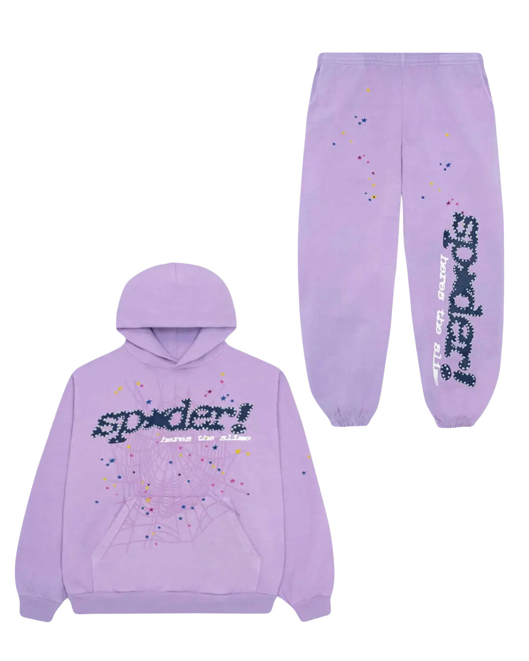 Sp5der Acai Hoodie/Sweatpants Purple (2-Piece)