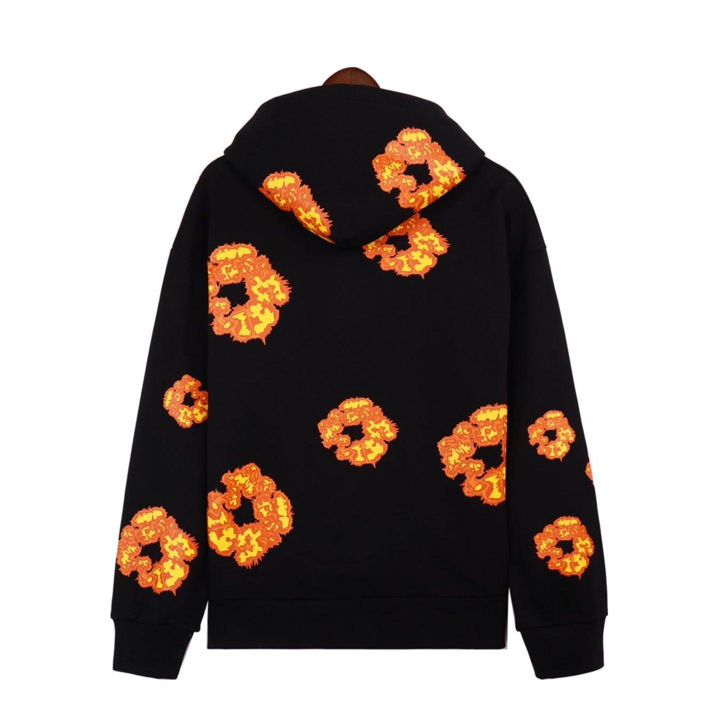 Denim Tears Cotton Wreath Bright Orange Pattern Offset Hoodie