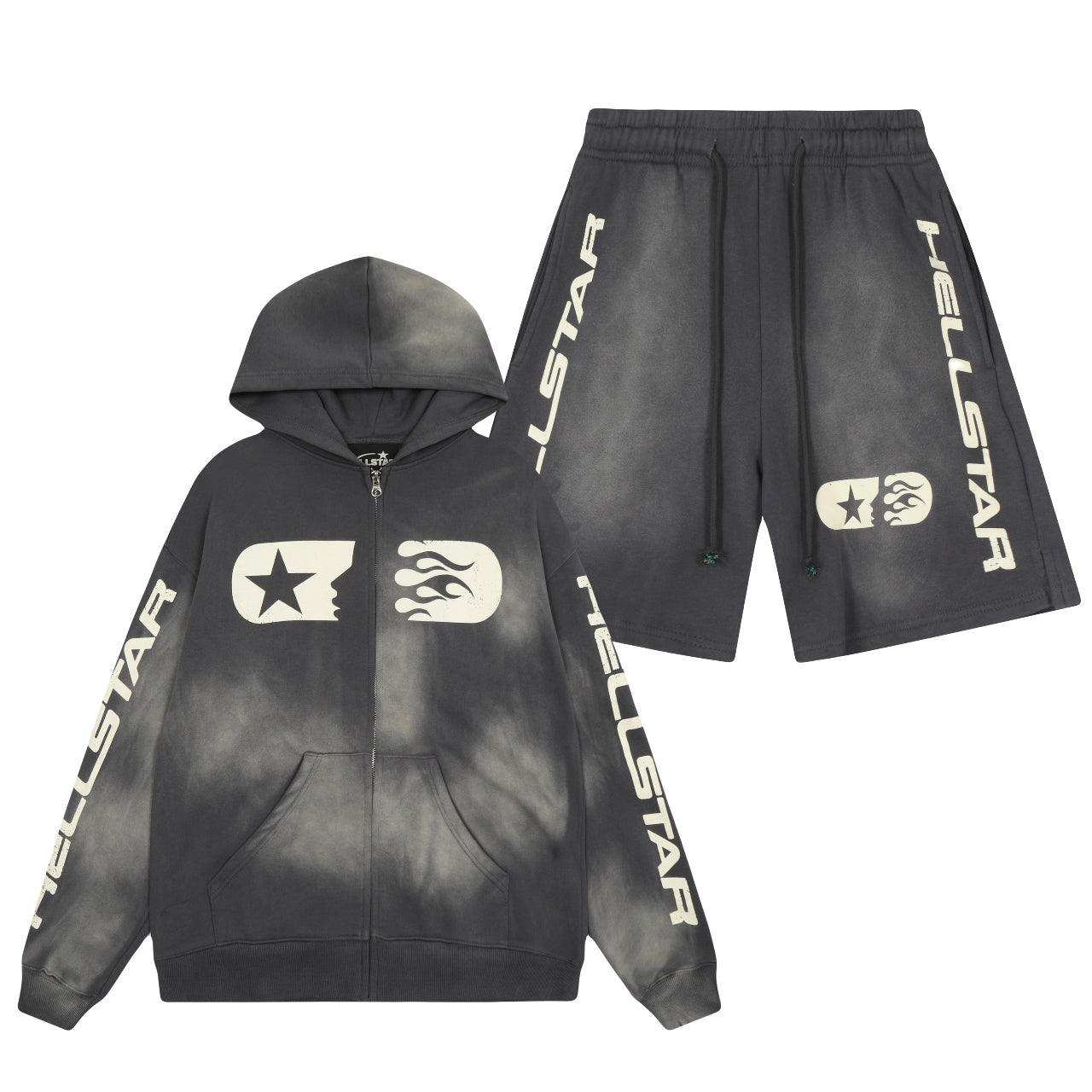 Urban Gray Unisex Hellstar Studios Zip Hoodie – Effortless Style Meets Cozy Comfort