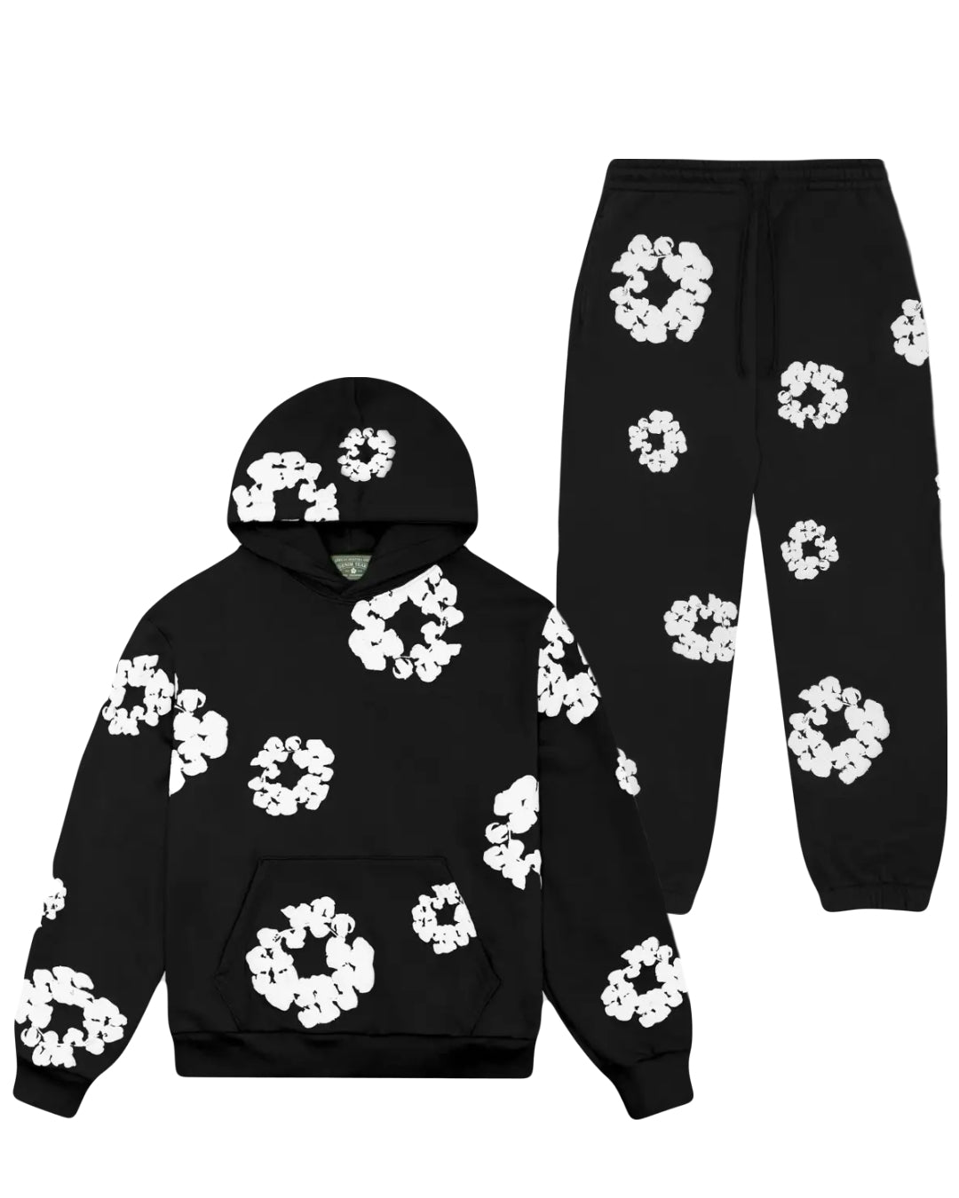 Denim Tears The Cotton Wreath Black Hoodie/Pants (2-Piece)