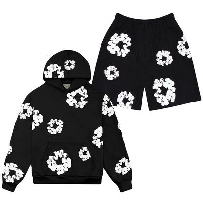Denim Tears The Cotton Wreath Shorts Black Hoodie/Shorts (2-Piece)