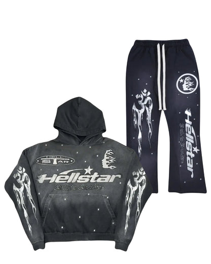 Hellstar Racer Faded Black Hoodie/Pants (2-Piece)