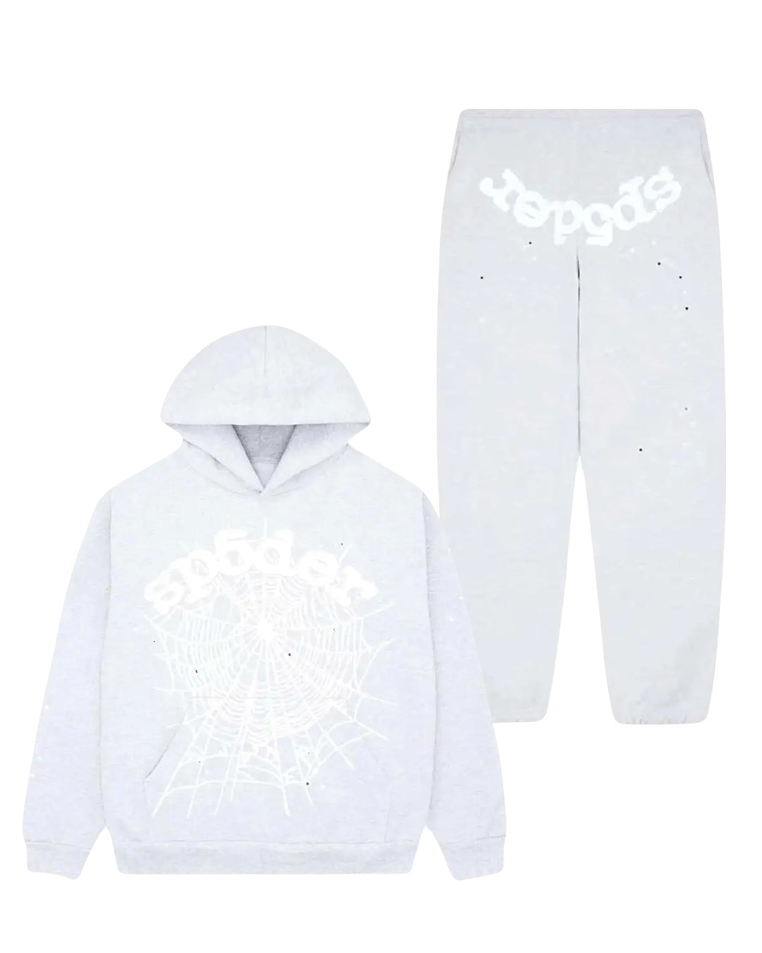 Sp5der OG Web Heather Grey Hoodie/Pants (2-Piece)