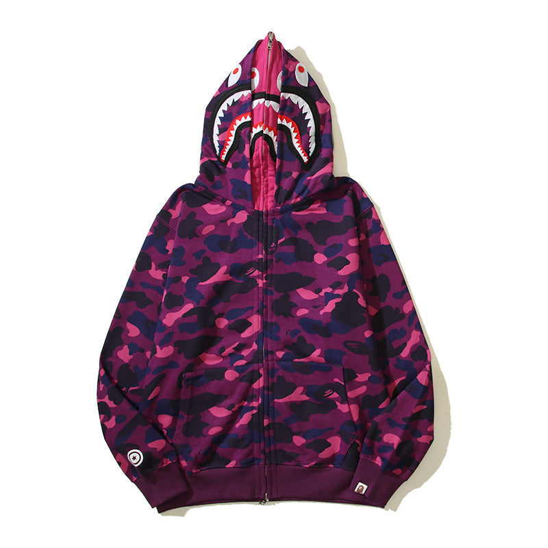 Multicolor Designer Shark Full Zip Up Unisex Y2K Style Streetwear Made with High-Quality Material