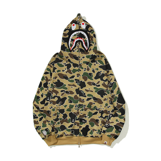 Classic Camo Designer Shark Full Zip Up Unisex Y2K Style Streetwear Made with High-Quality Material