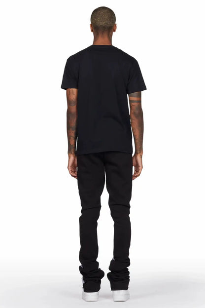 Raffer Black T-Shirt Super Stacked Flare Track Set (2-Piece)