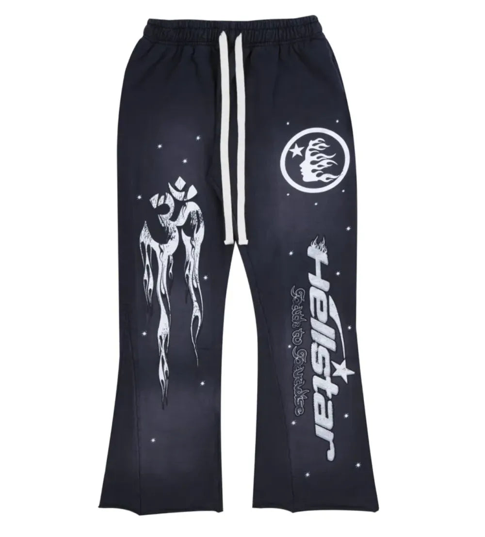 Hellstar Studios Racer Flare Sweatpants Black