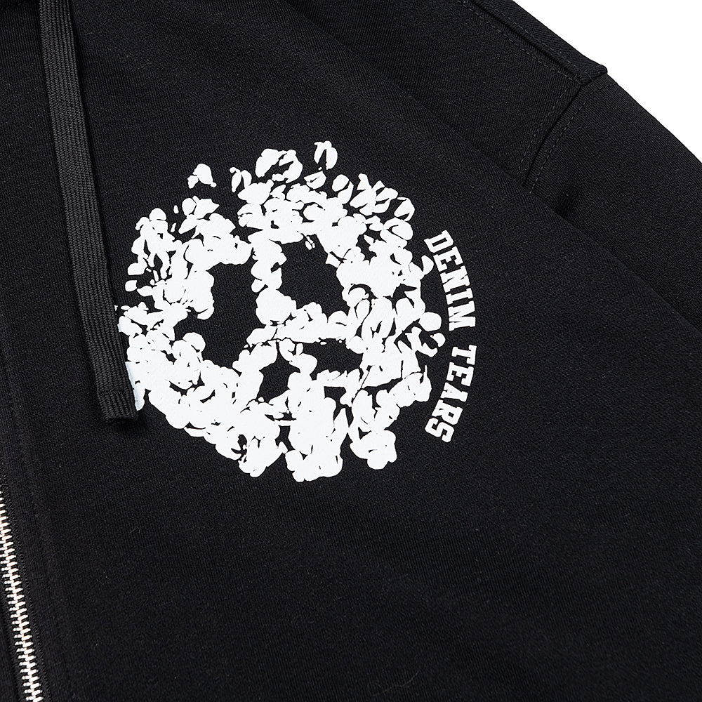 Denim Tears University Zip Up Hoodie Black