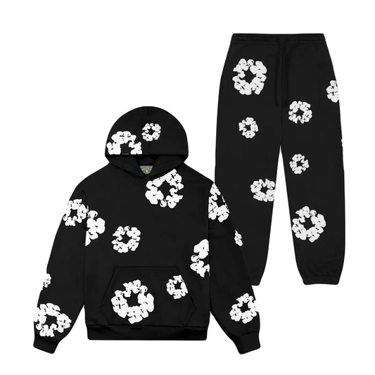 Denim Tears The Cotton Wreath Black Hoodie/Pants (2-Piece)