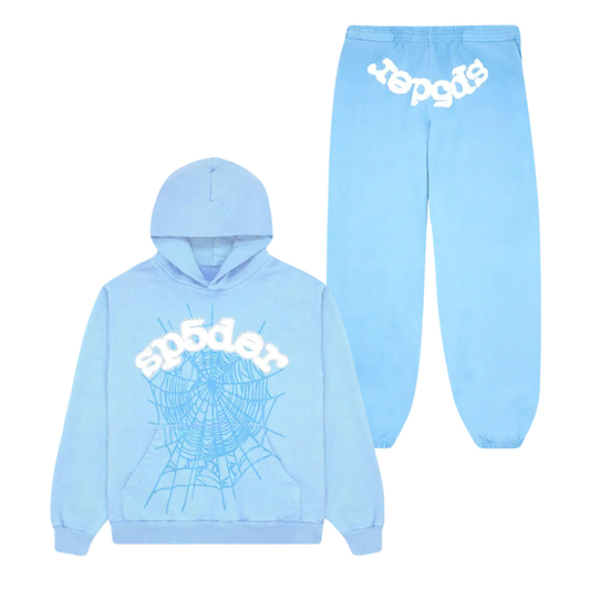 Sp5der Web Hoodie Sky Blue Hoodie/Pants (2-Piece)