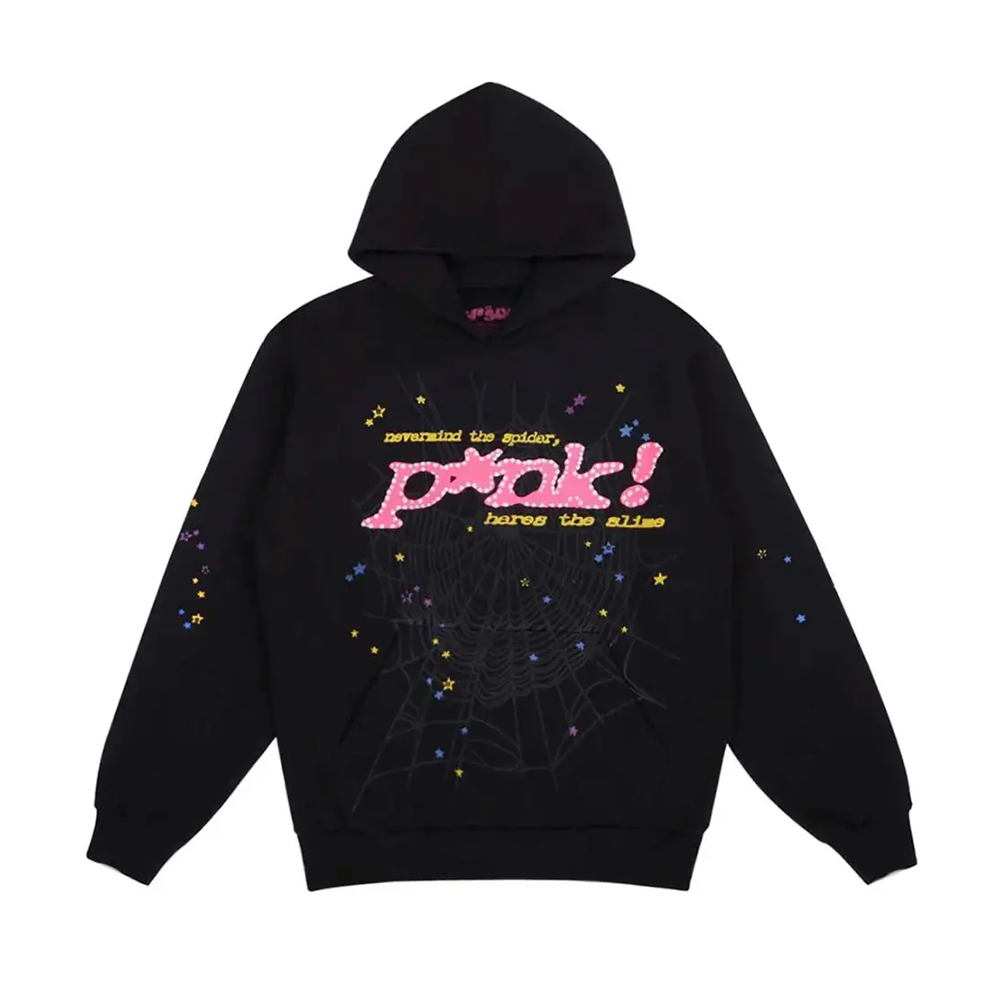 Sp5der P*nk Hoodie Black