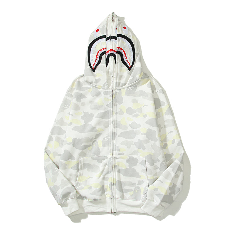 Glow In The Dark Designer Shark Full Zip Up Unisex Y2K Style Streetwear Made with High-Quality Material