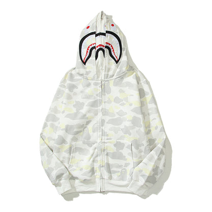 Glow In The Dark Designer Shark Full Zip Up Unisex Y2K Style Streetwear Made with High-Quality Material