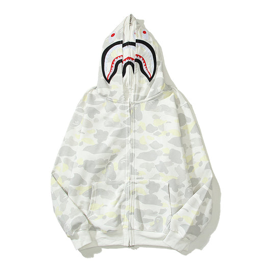 Glow In The Dark Designer Shark Full Zip Up Unisex Y2K Style Streetwear Made with High-Quality Material