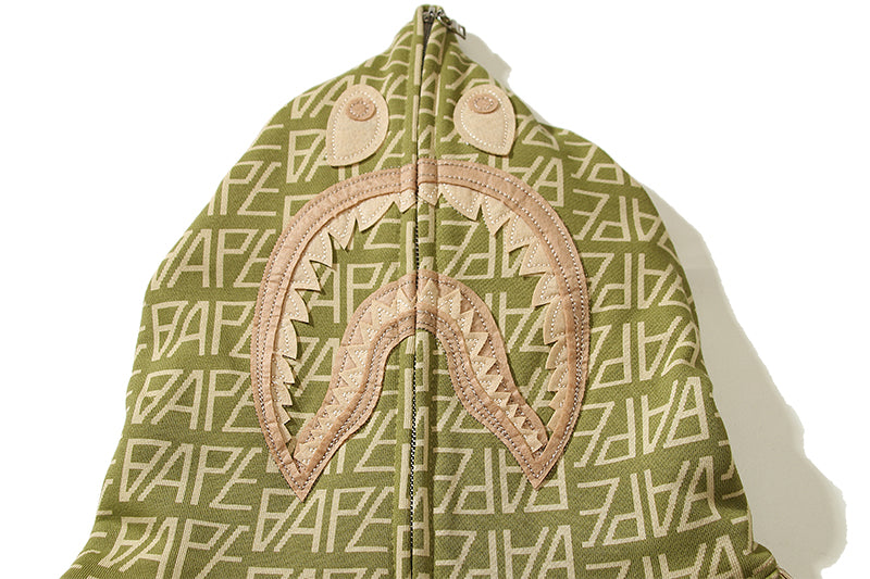 Graphic Olive Designer Shark Full Zip Up Unisex Y2K Style Streetwear Made with High-Quality Material