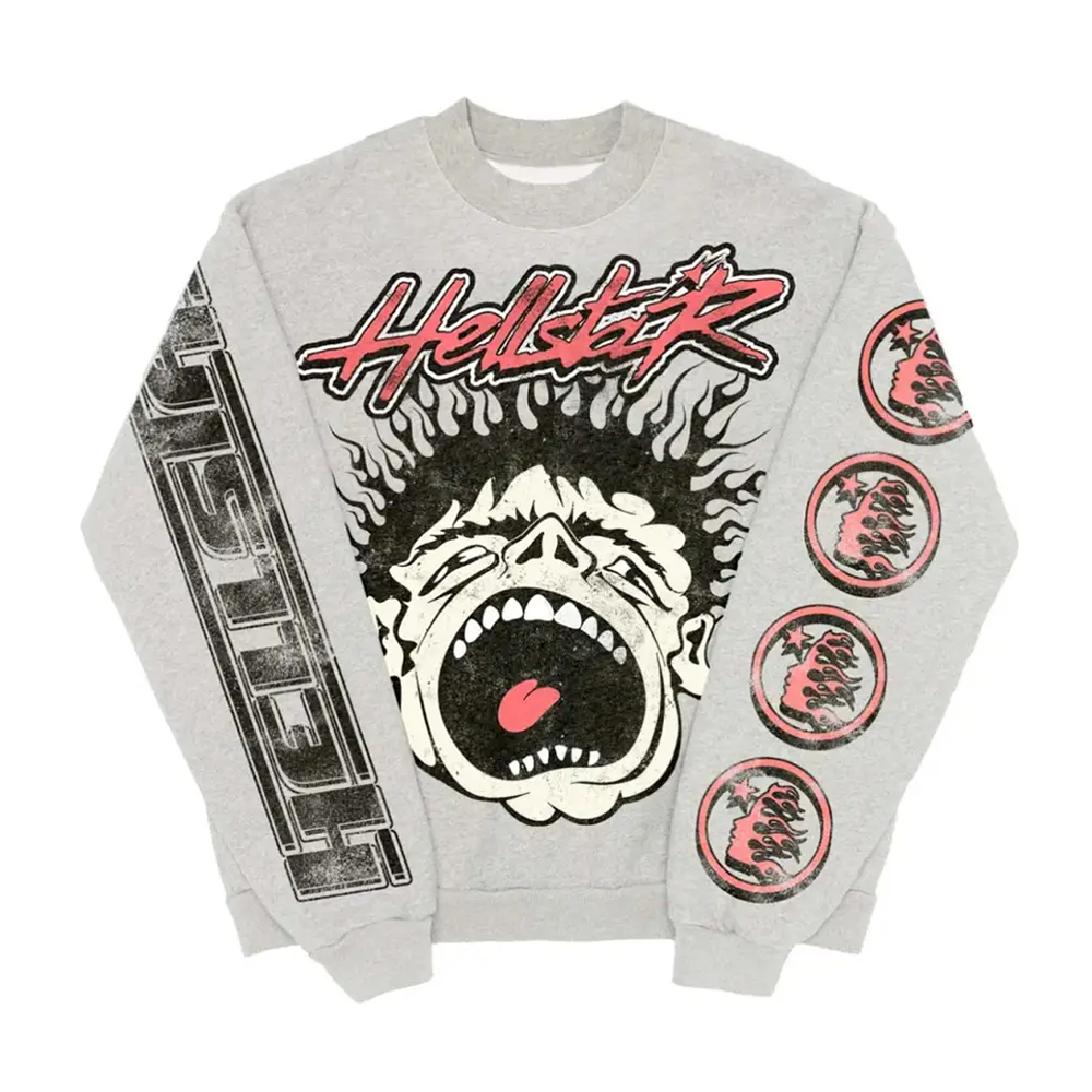 Hellstar Records Crewneck Heather Grey