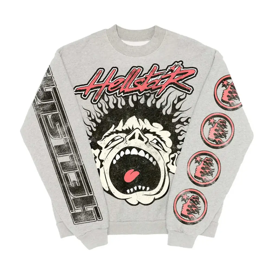 Hellstar Records Crewneck Heather Grey