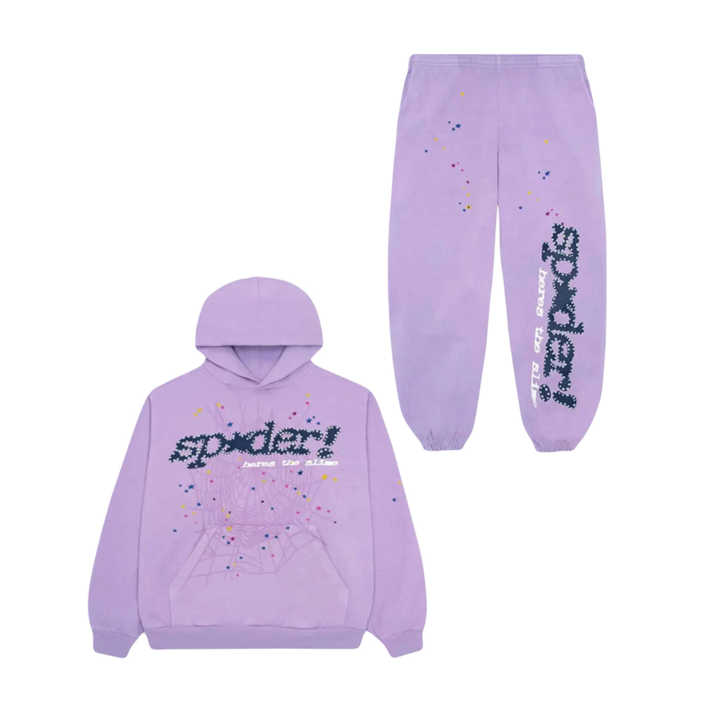 Sp5der Acai Hoodie/Sweatpants Purple (2-Piece)