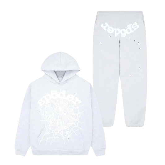 Sp5der OG Web Heather Grey Hoodie/Pants (2-Piece)