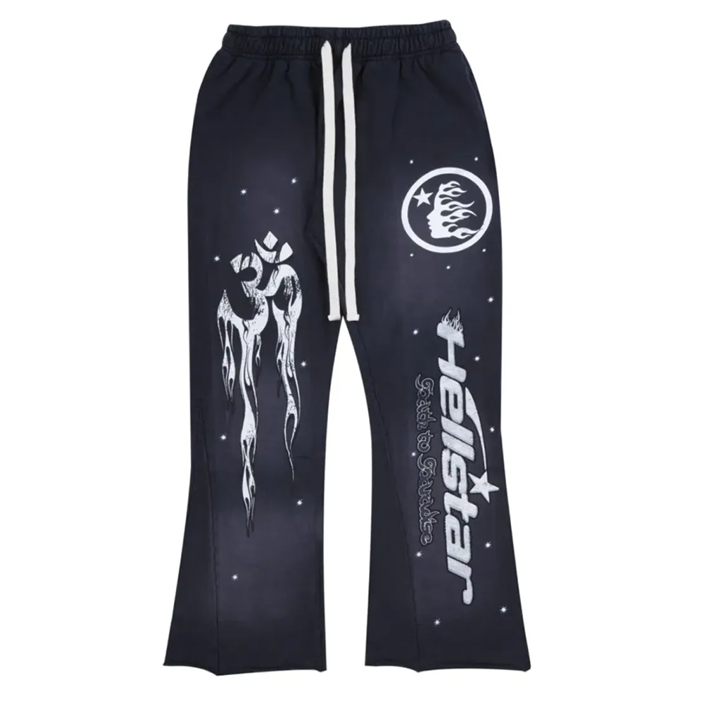 Hellstar Studios Racer Flare Sweatpants Black