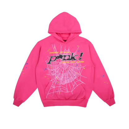 Sp5der P*nk Web Hoodie Pink